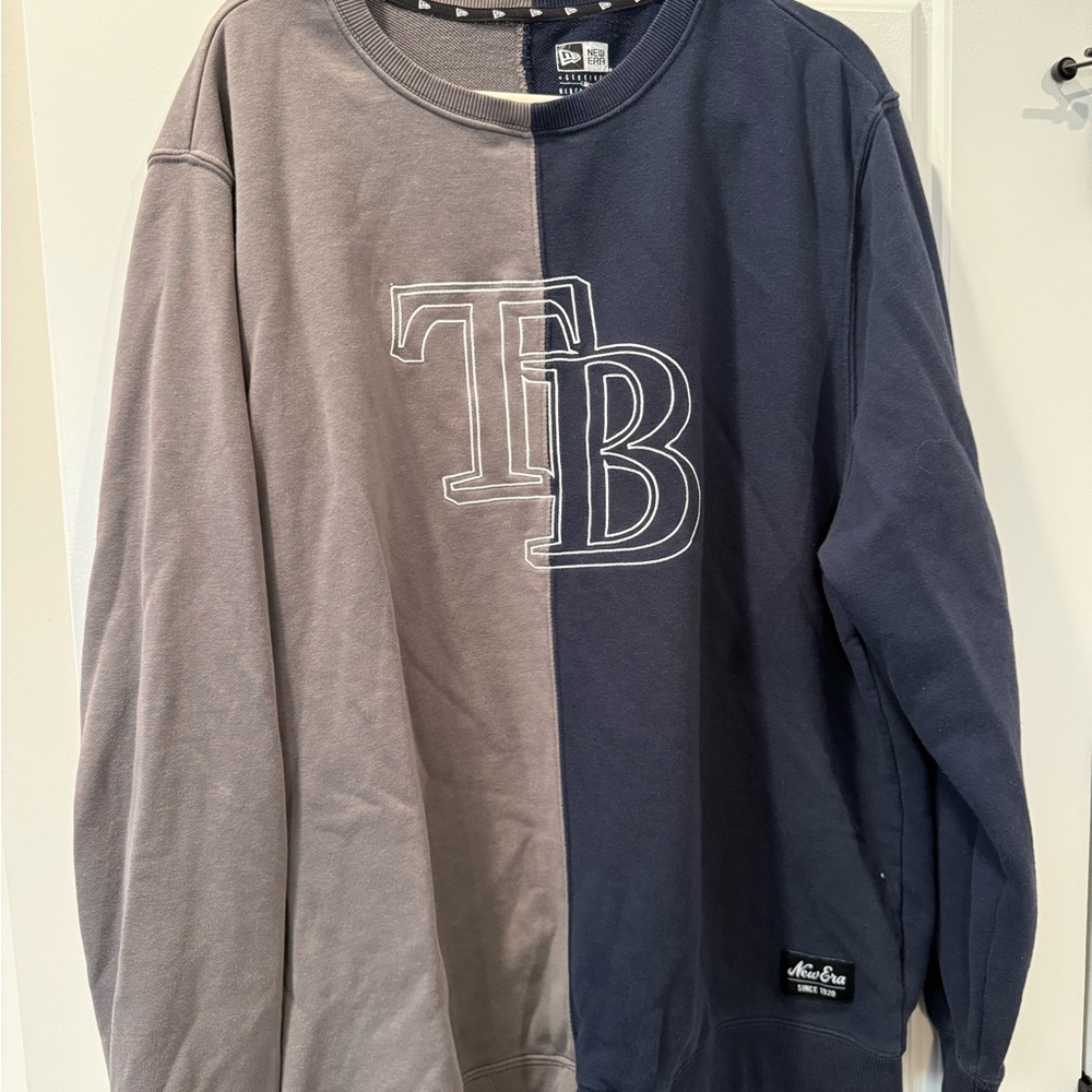 New Era Two-Tone Crewneck Sweater - Gray and Navy